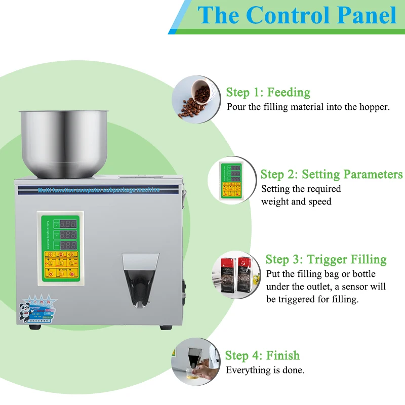 1-100g Semi Automatic Capsules Bottle Bag Powder Filler Tea Seeds Grains Powder Glitter Weighing Powder Filling Machine