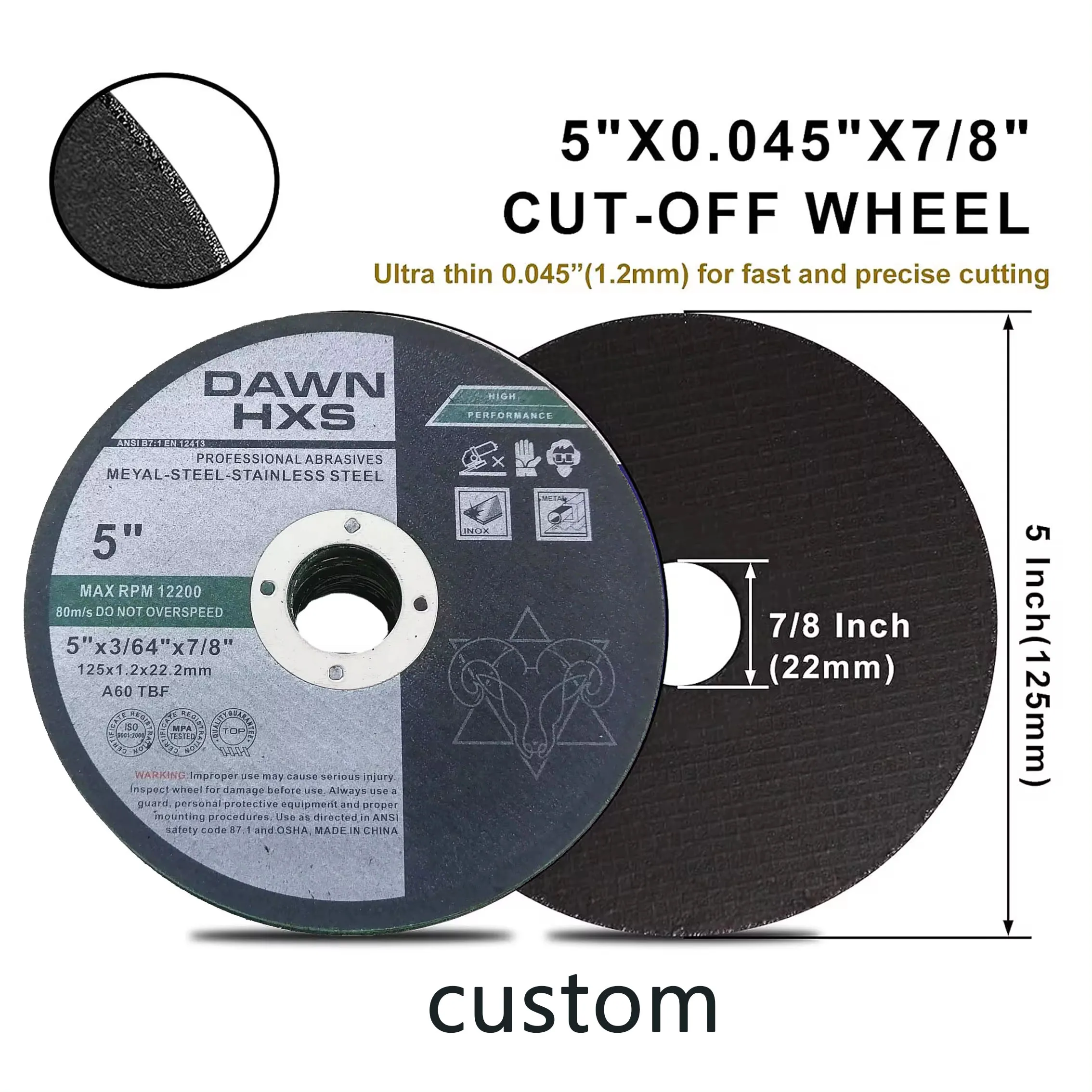 Abrasives Cutting Wheel Grinding Disc Steel 125mm 5inch Grinding Stainless Steel Discos De Corte Abrasive Cutting Disc