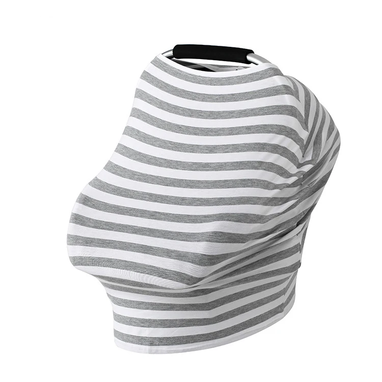 Stretchy Stripe Cotton Baby Carriage Seat Cover Stroller Cover Nursing Cover