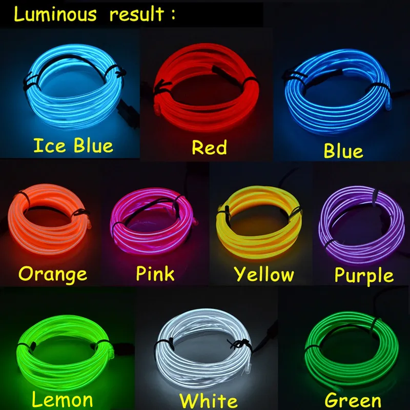 3M Atmosphere Lamp EL Cold Light Line With USB DIY Decorative Dash Board Console Auto LED Ambient Light Car Interior Accessories