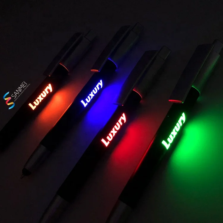 Рекламная шариковая ручка со светодиодной подсветкой kugelterk BER stylo с логотипом