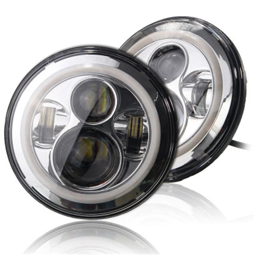 DOT SAE E9 7 Inch Round Hi/Lo Beam Assemblies Projector Headlight For Harley Motorcycle Jeep Wrangler