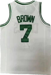 Boston Basketball Jersey Embroidered No. 0 Jayson Tatum No. 7 Brown Basketball Jersey
