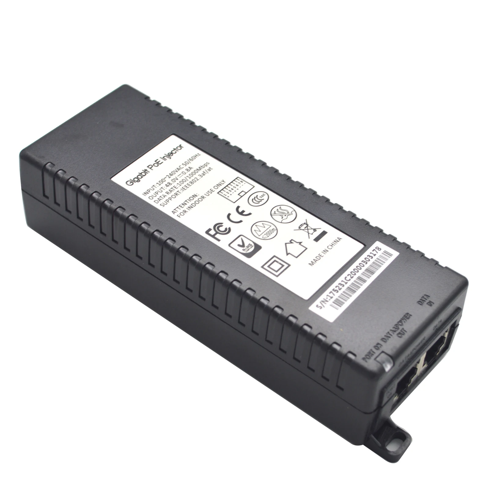  POE источник питания DC 56V инжектор rj45 ethernet адаптер с