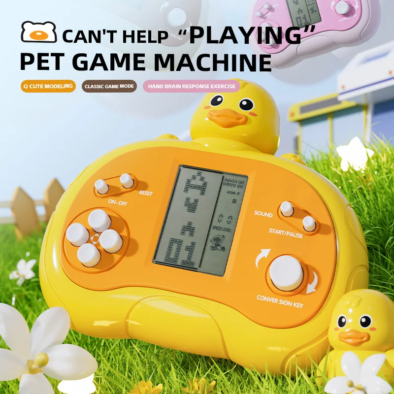 Newest Classic Retro Block Game Console Toy with LCD Screen - Portable Video Game Console Toys - Birthday, for Boys Girls