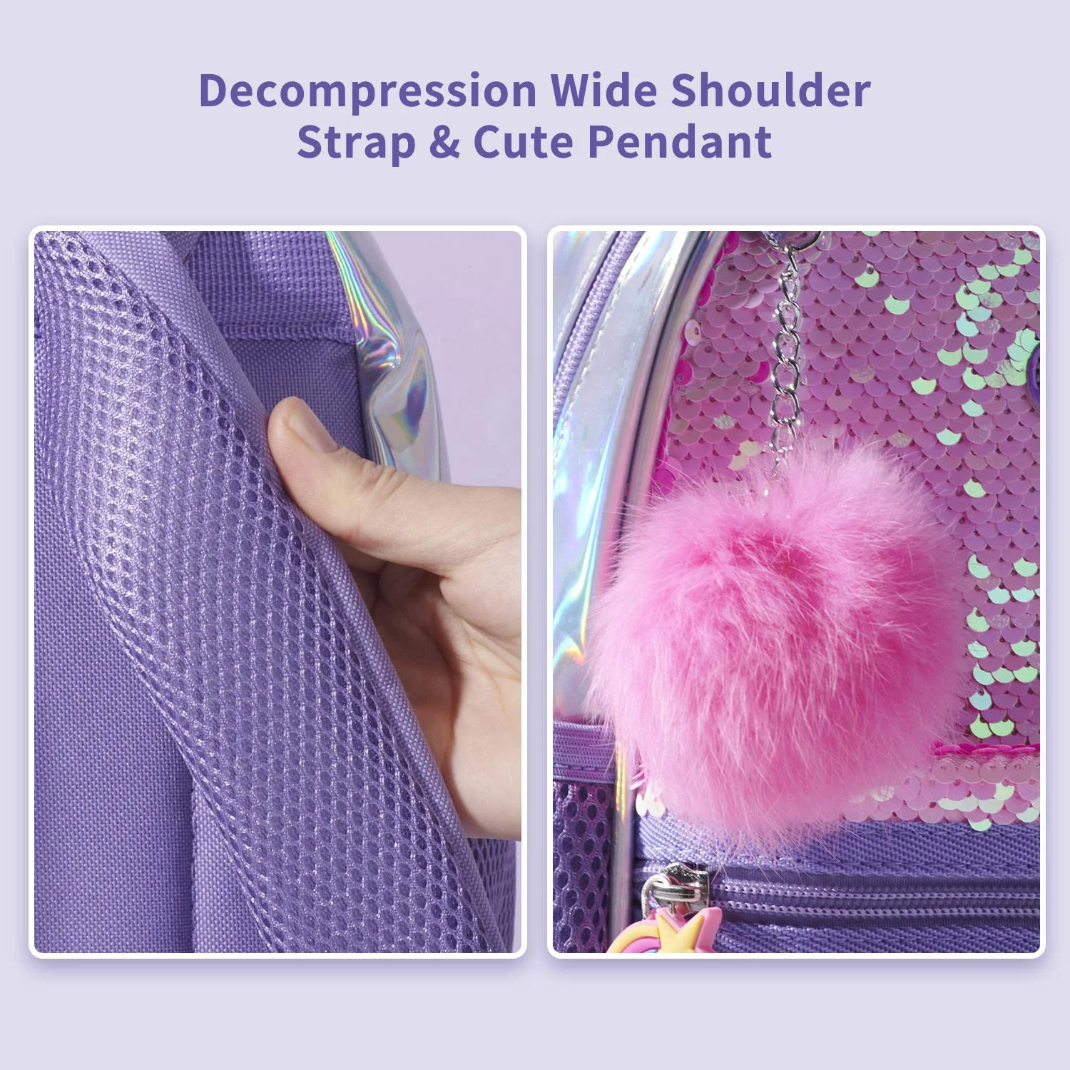 Mochilas Escolares Reversible Sequin Cute 3D Cartoon Unicorn Little Girls Toddler Book Bags School Children Kids Backpack Bag