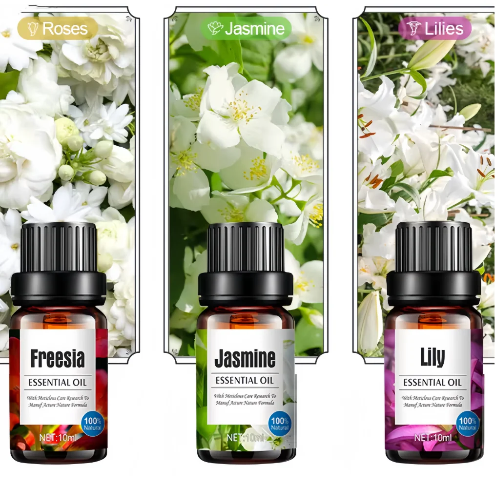 OEM Organic Pure Aroma Oil Skin SPA Tea Tree Oil Sandalwood Eucalyptus Rose Lavender Jasmine Chamomile Massage Essential Oil