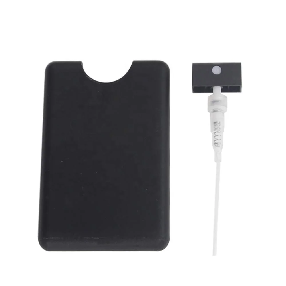 Pocket 20ml PP credit card hand sanitizer spray bottle empty credit card perfume bottle with spray cap