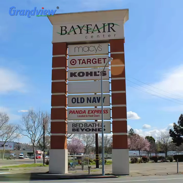 Manufacturer Price Illuminated 3D Outdoor Direction Led Signage Totem Signs large aluminium Pylon Sign For Hotel shopping mall