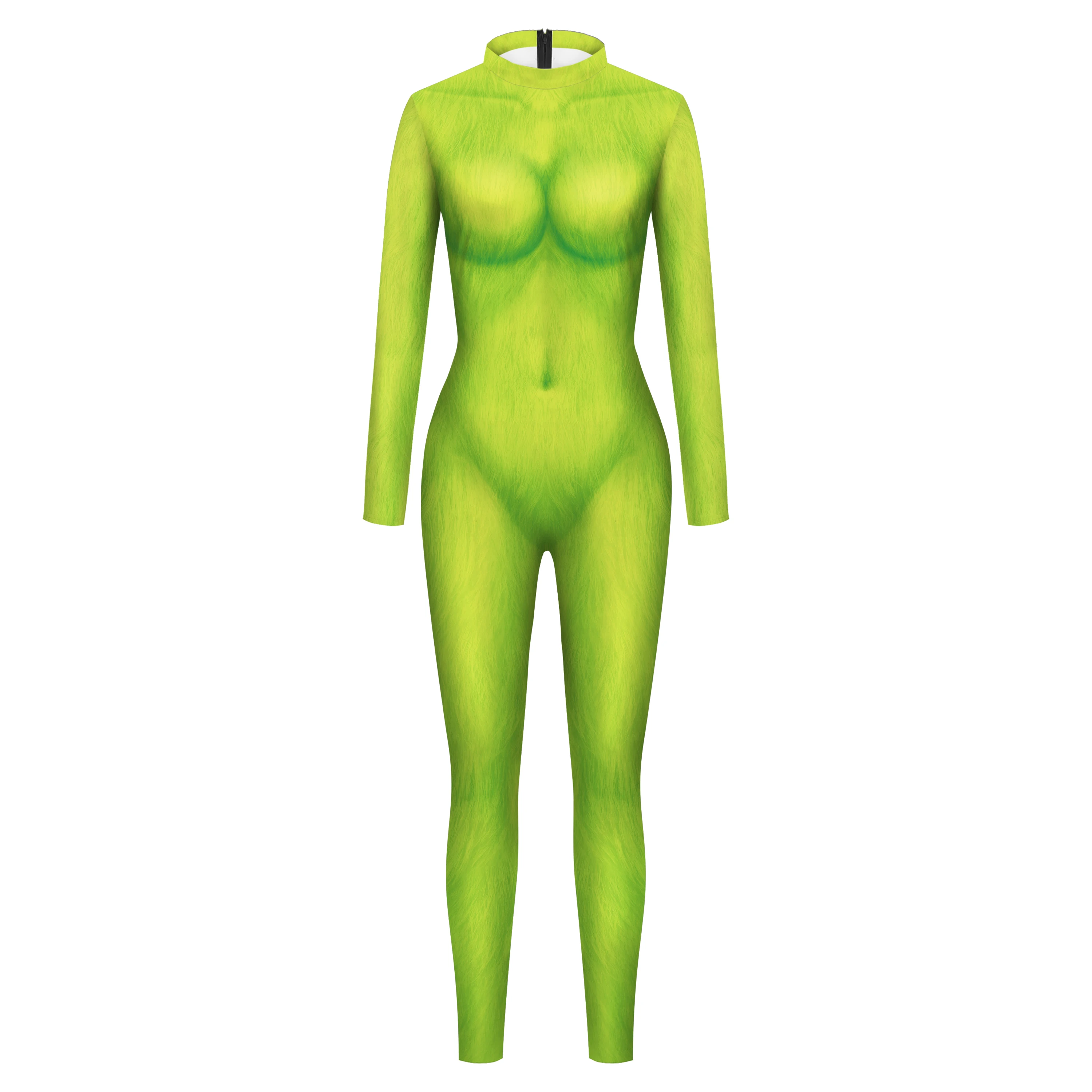 Nadanbao wholesale party jumpsuit anime Cosplay Costume Halloween zentai carnival Women Jumpsuit green  bodysuit adult catsuit