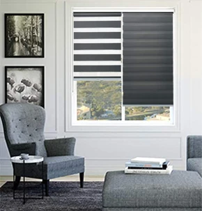 Zebra Roller Blinds Blackout Electric Motorized Remote Window Control Polyester Zebra Roller Blinds