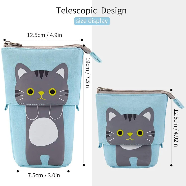 BSCI factory school cartuchera pen pencil supplies estuche fabric holder case bag zipper astuccio Kawaii Stationery Pouch