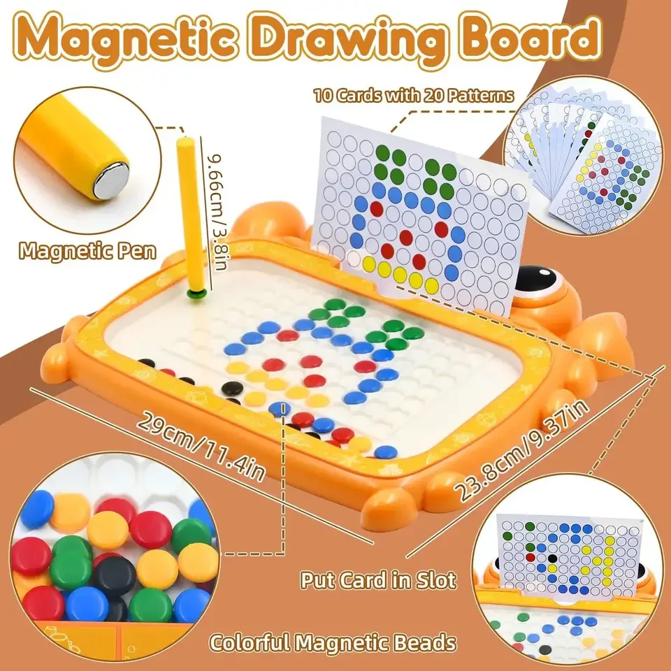 Educational Toys Colorful Magnet Beads Board Doodle Drawing Toys Magnetic Learning Drawing Board For Kids
