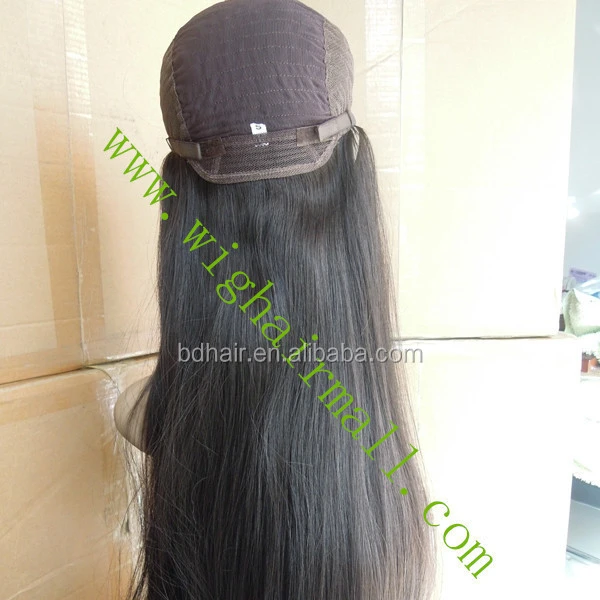 Top quality raw virgin human hair jewish wig kosher wig all hair same length can be ponytail