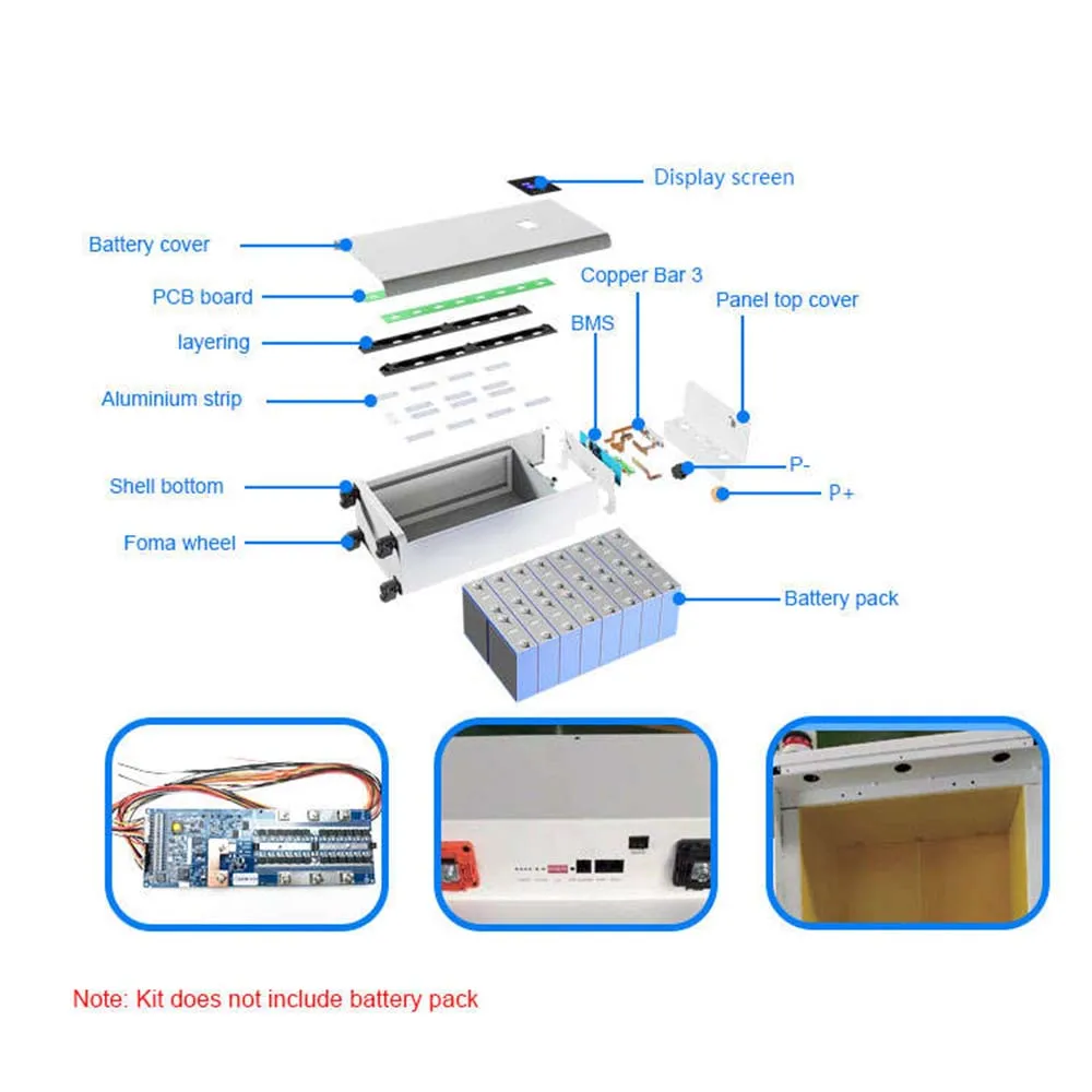 EU Stock High Quality Brand New Standing Seplos 15Kwh Battery Box Mason 51.2V 280Ah Diy Kit For 48V Energy Storage System