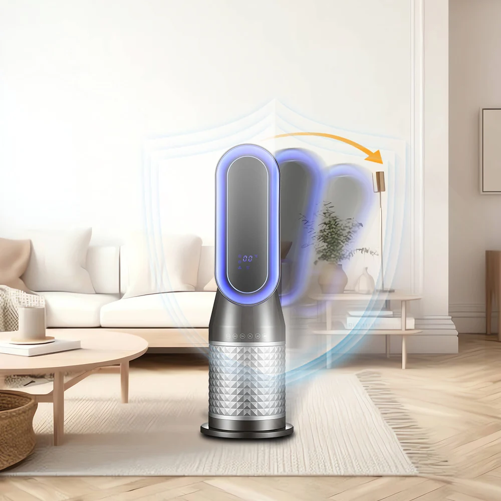 Smart Fan and Warming Dual Purpose 2000W Night Light Office Home House Room Portable Electric Bladeless Fan Heater