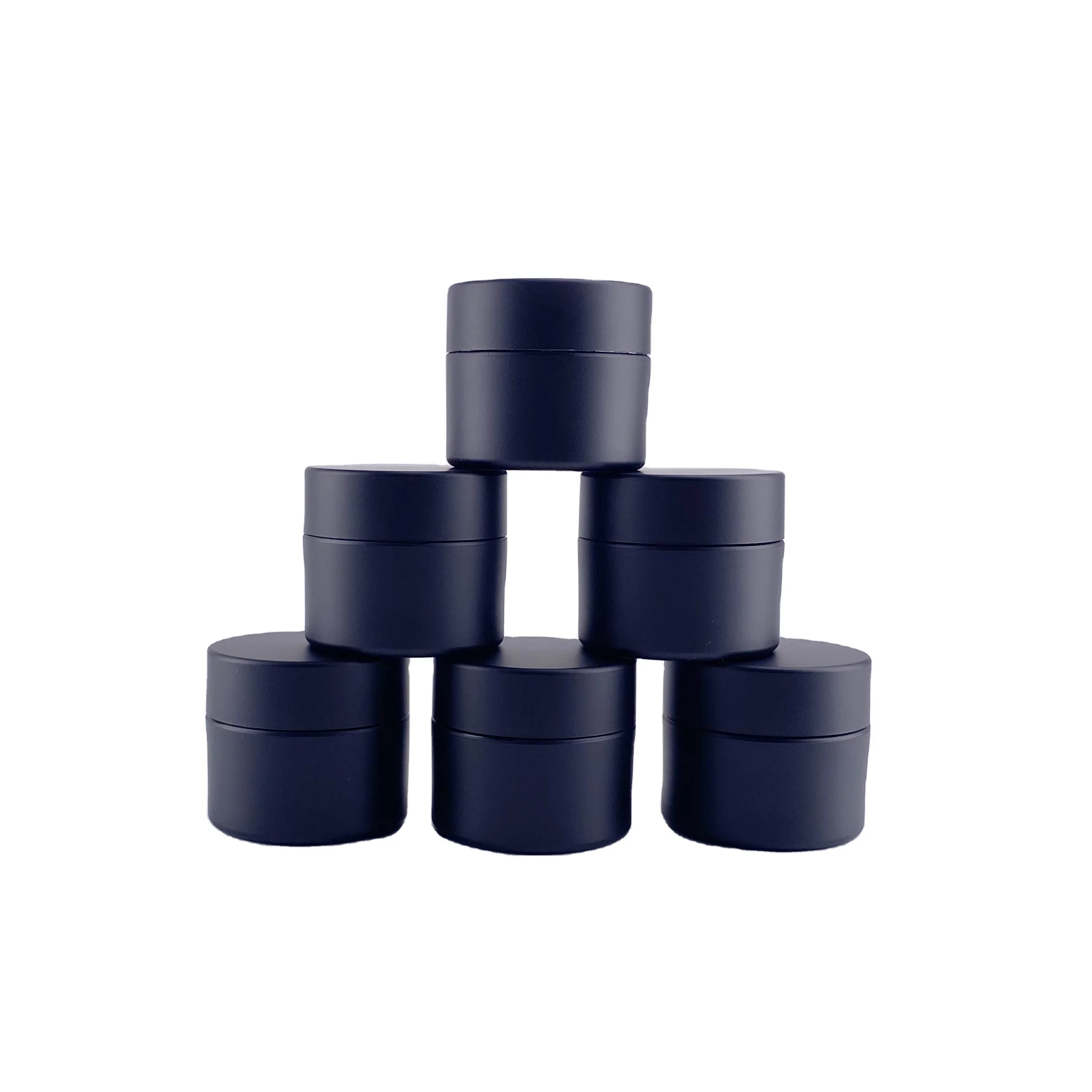 3ml-250ml san materials round black ps jar heavy wall 60ml ps jar black color ps/petg/pet plastic ps jar with black lid