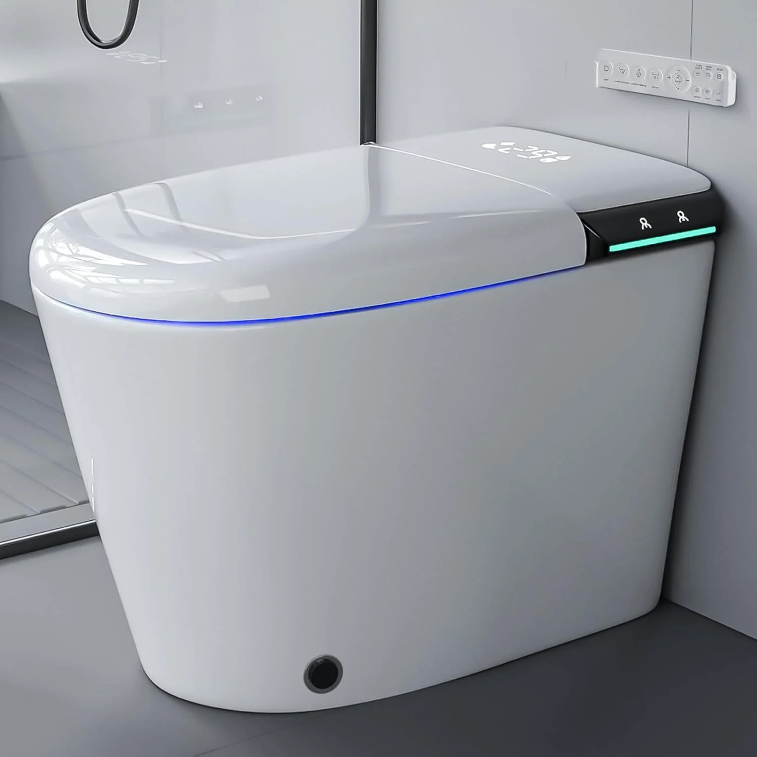 MWD Smart Toilet Automatic on/off Cover with Heated Seat Washing and Dryer Built-in Basin Smart Toilet