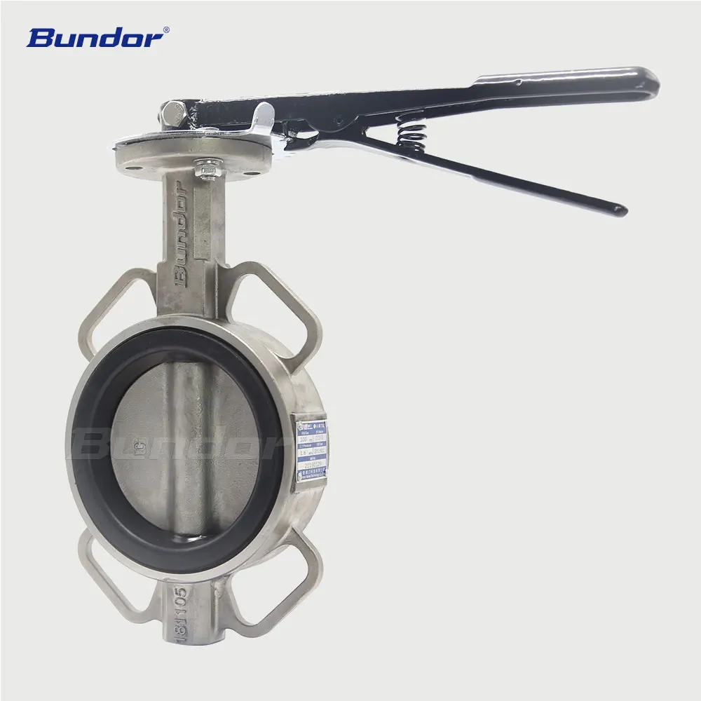 Bundor 4 дюйма PN10/16 SS нет окна для ввода пин вафельным рисунком Клапан-Бабочка