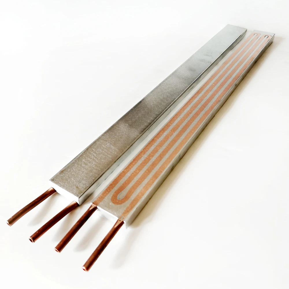 Embedded cooper tubes aluminum cold plate water cooling plate 40x480x12mm