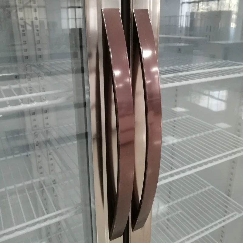 Commercial beverage cooler double door display fridge vertical showcase refrigerators