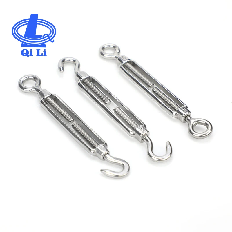SS304 Stainless Steel Hook and Eye Tensioners Rope Cable Tension Turnbuckle