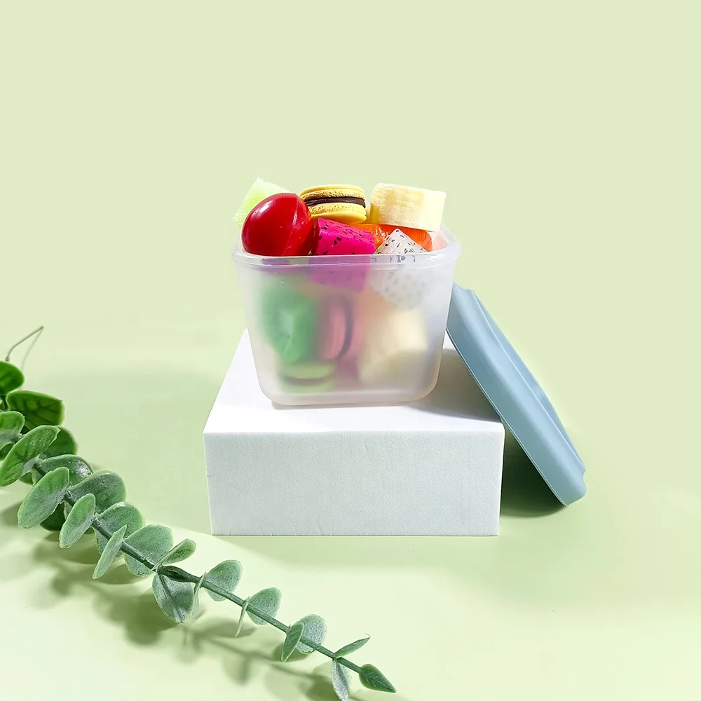 Portable Small Travel Snack Box Children Silicone Baby Food Storage Mini Bento Lunch Container Snacks Box For Kid