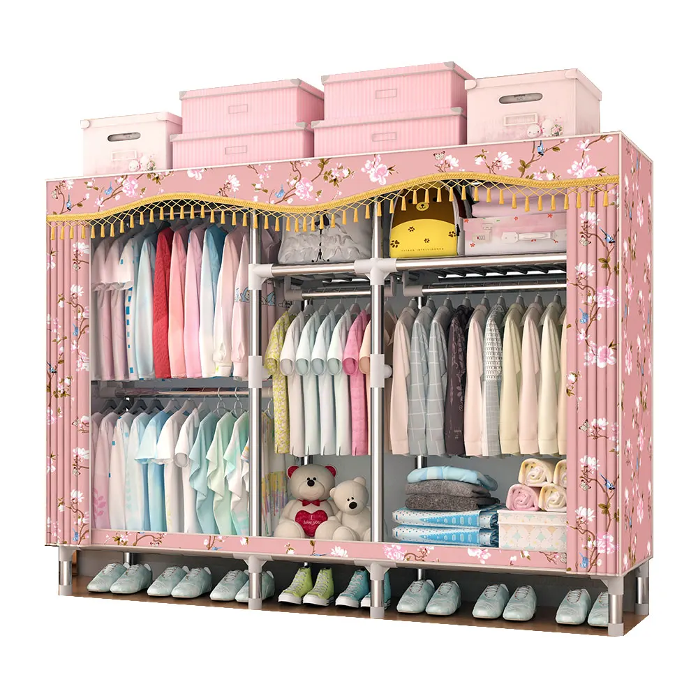 25 мм, оцинкованная стальная труба, ширина 168 см, шкаф для хранения одежды, портативный шкаф, полки