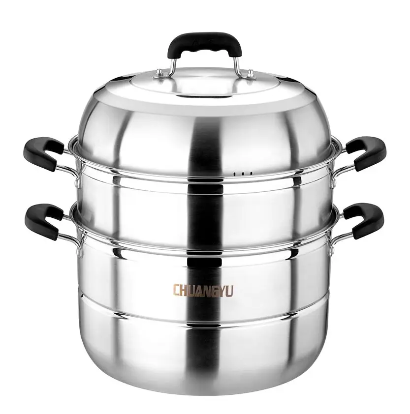 2021 Wholesale high quality Stainless steel cooking steamer pot with combination lid steam pot