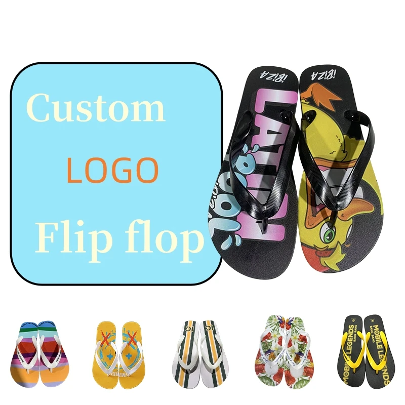 Custom Logo Flip Flop Shoes Factory New Style Anti-Slip Brand Design Flip Flops Men Top Quality  Slides For Beach Slides