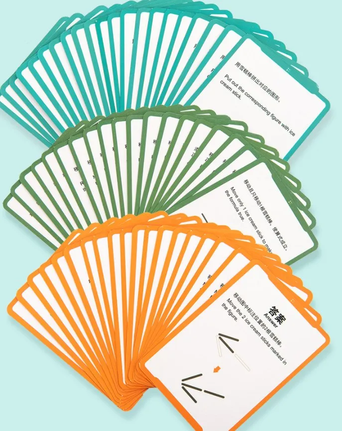 Thinking logic training Challenge geometric figure changes and thinking ability games Magnetic thinking ice cream sticks