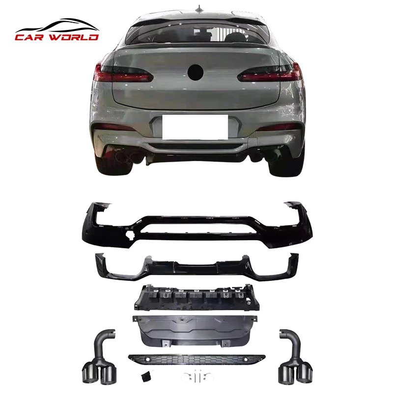 Cheap Front Rear Lip Grille Muffler Kit Bodykit For Bmw 2019-2021 X4 G02 Upgrade To X4M Type