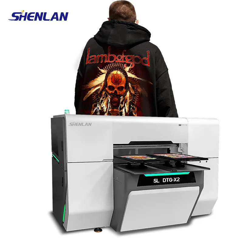 Four i3200 heads clothes printer equipment DTG t shirts printing machine label printer