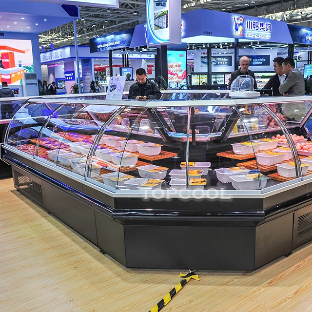 Высококачественный Дисплей на переднее окно для мяса холодильник супермаркета морозильная камера коммерческий