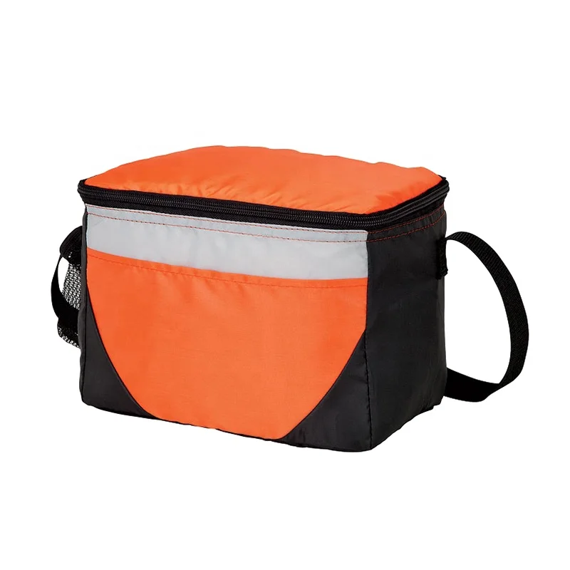 Promotional 6-Can Capacity Cheap 210D Lightweight Student Insulated Thermal Cooler Bag