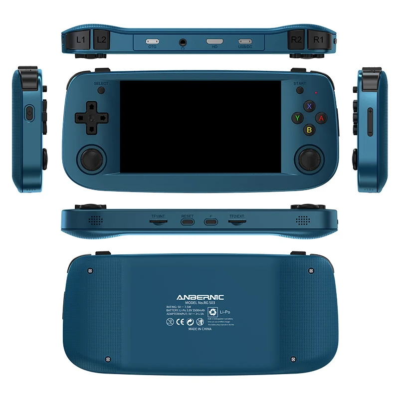 Anbernic Rg503 Opendingux Handheld Game Console 4.95 Inches Oled Screen Support P.sp N64 Dc P.s1 20 Emulators 5g Wifi