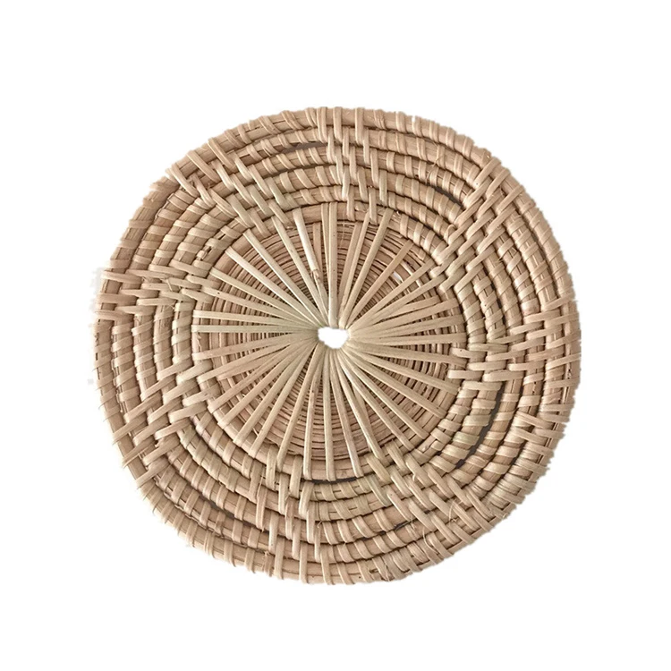 Bambus Custom  Vintage Natural Round Personalize   Bulk Handmade Minimalistic Rattan Place Mats