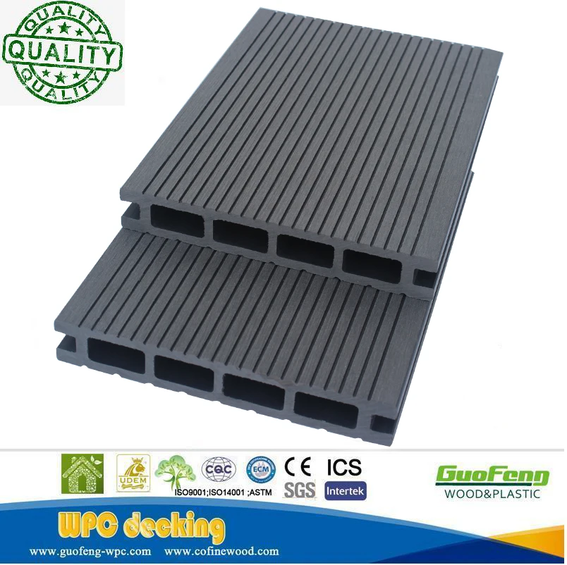 wood plastic composite hollow decking high quality  wpc outdoor  decking flooring