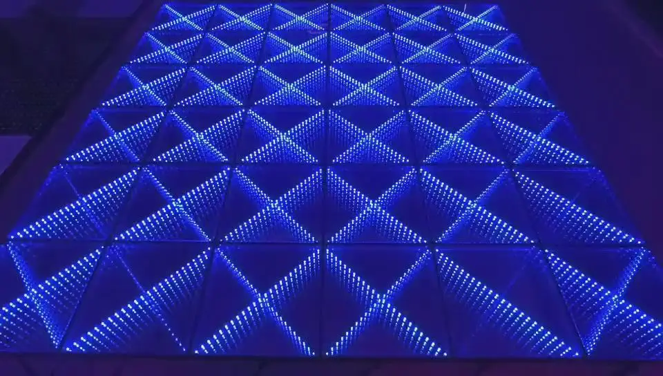Movable Exhibition wedding dance floor led Infinity 3D Cross X 3d infinity mirror video light led dance floor luc for Event