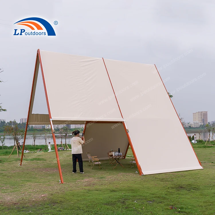 Triangular Outdoor Luxury Aluminum Frame PVC Camping Cover Glamping Tent