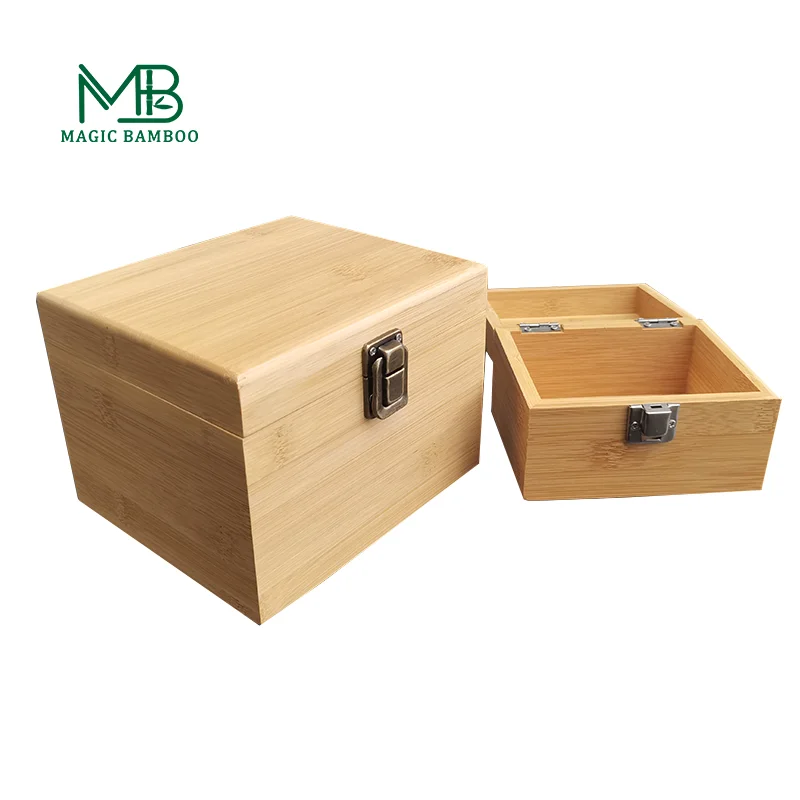 Фабричная оптовая продажа, креативная 100% коробка для хранения ювелирных изделий из натурального бамбука с пользовательским логотипом