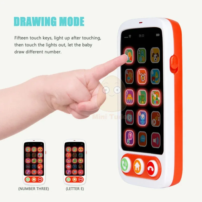 Kids  English Machine  Light Musical Babyphone Children Educational Toys Babies Telephone Learning Toys Baby Mobile Phone