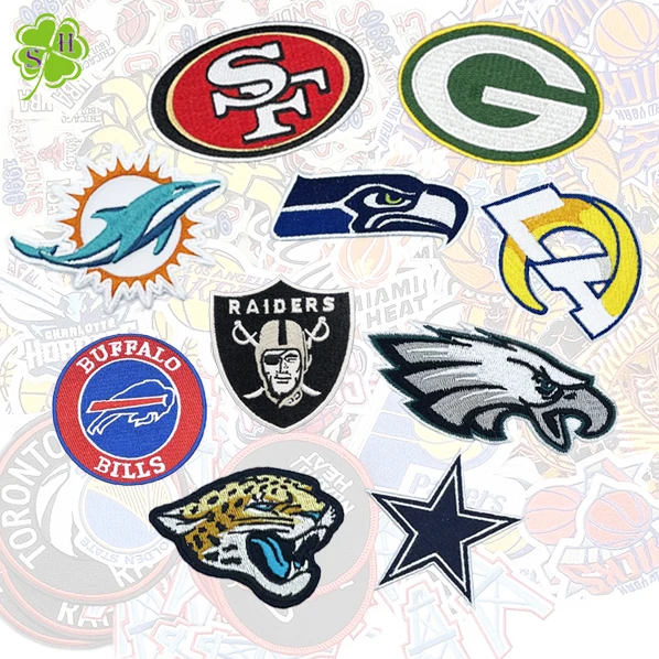 Ready to Ship Sportswear Embroidery Labels Team Logo   for sports Basketball Custom  Embroidery Patches  Ironing