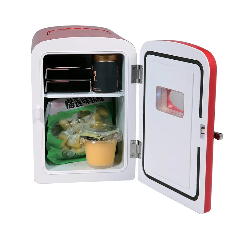 Mini Fridge AC/DC Small Refrigerator with Glass Front for car bedroom