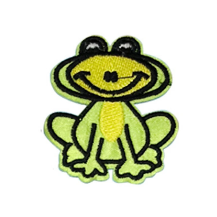 Оптовая продажа Высокое качество пользовательские гладить на лягушка узор вышивка патч для детей