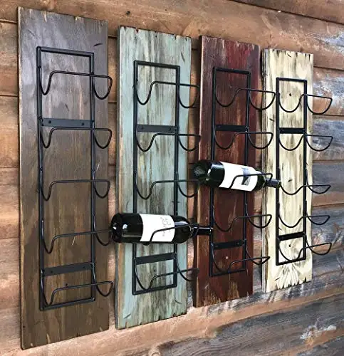 
New products Wine rack wall mounted rustic distressed wood 