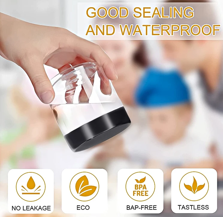 50ml 100ml 150ml 250ml clear amber black pet plastic cosmetic cream jar with plastic aluminum lid for cosmetic packaging