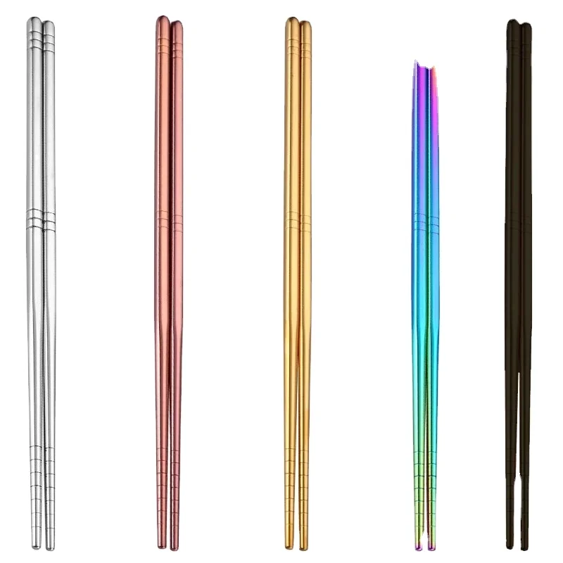 One Pair Colorful Length Chopsticks Reusable Tableware Food Sticks Eco-Friendly Chop Sticks Household Supplies High Quality