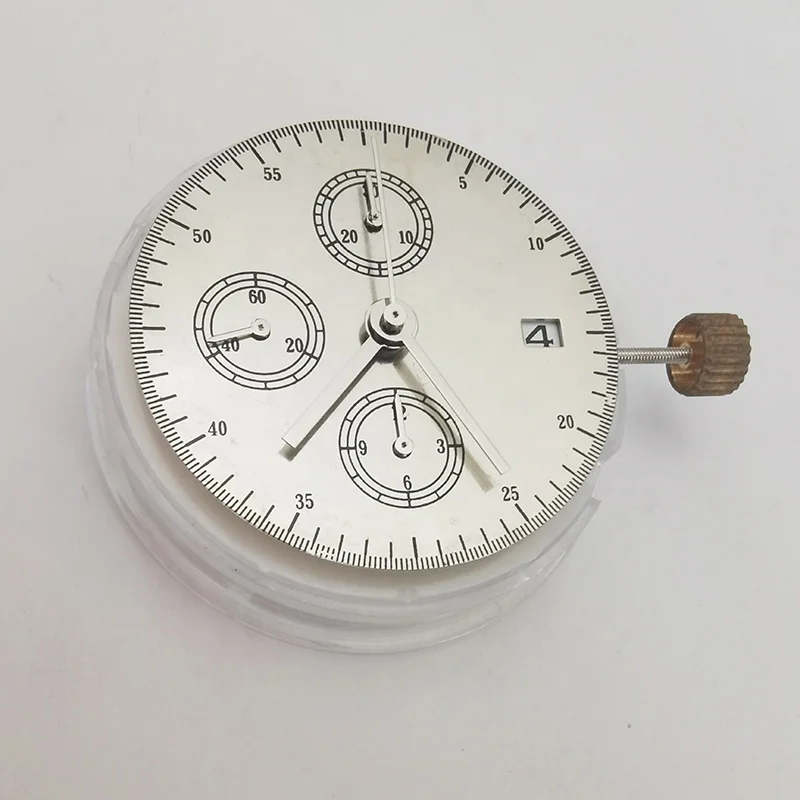Simple Design Watch Accessories China Clone 7750 Movement Single Calendar Six Hand 6/ 9/ 12 Small Hand Three Character Calendar