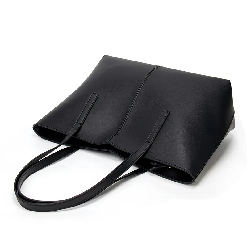 2022 Designer New Fashion Trendy Women Luxury Big Handbag Wholesale PU Leather Large Capacity Ladies Black Tote Hand Bag